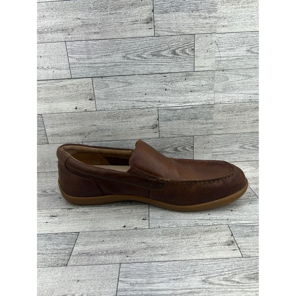 Born Men Sz 10.5 M Brown Leather‎ Slip On Loafers Moc Toe Shoes H44116 VCJD18